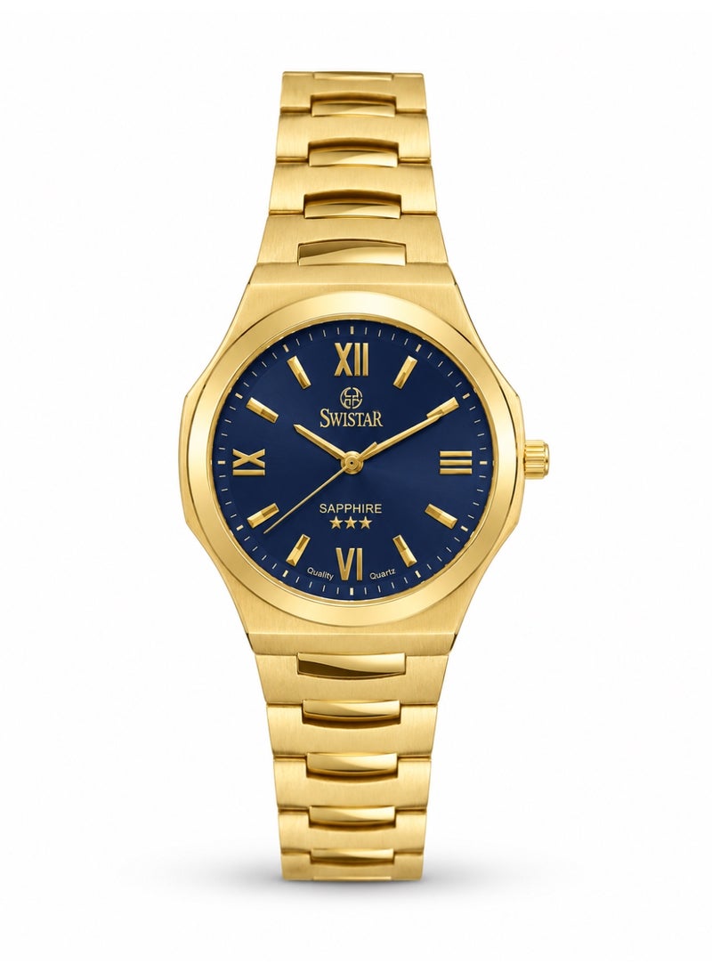 Swistar Luxury Slim Series: Stainless Steel Men's Quartz Watch with Sapphire Crystal Dial