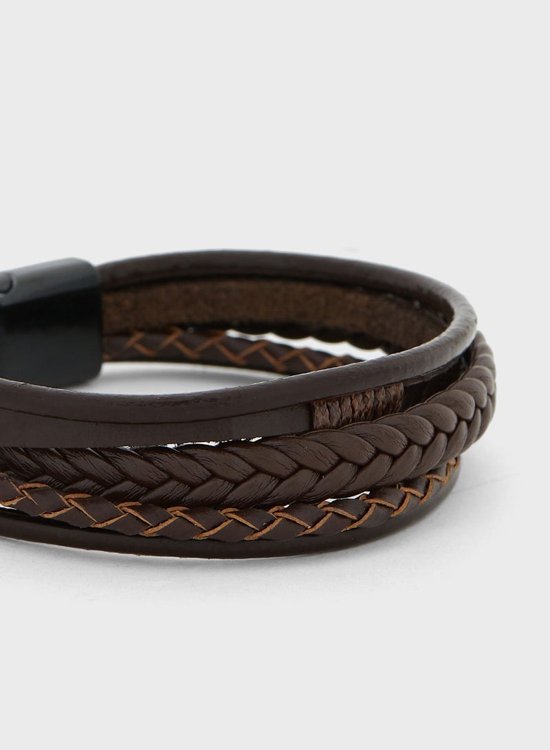 Seventy Five Braided Faux Leather Bracelet - Image 3