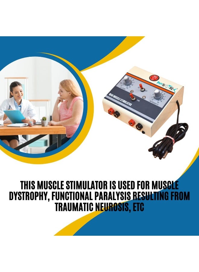 PHYSIOTREX محفز العضلات الصغير من PHYSIOTREX للعلاج الطبيعي - جهاز EMS وTENS بقناتين مع أوضاع كلفانية وفاراديك - مجموعة محفز العضلات المحمولة الاحترافية لتخفيف الألم وإعادة التأهيل والتنغيم (يتضمن جل 250 مل و4 وسادات) - Image 4