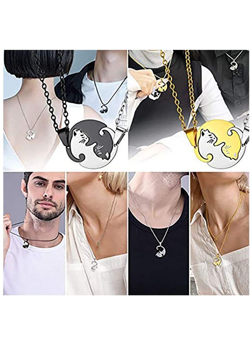 KASTWAVE Cat Couple Pendant, Couple Matching Necklace Lover's 2pcs Pendant for Wedding Anniversary Valentine's Present (2pcs) - Image 5