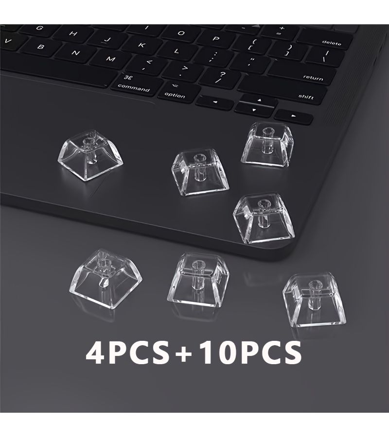 10 Pcs XDA Model PC Keycaps Transparent Crystal Blank 1U Keycaps For MX Switches Durable Backlight Compatible Mechanical Keyboard Upgrade Gaming Programming Self Made Computer Accessories - Image 5