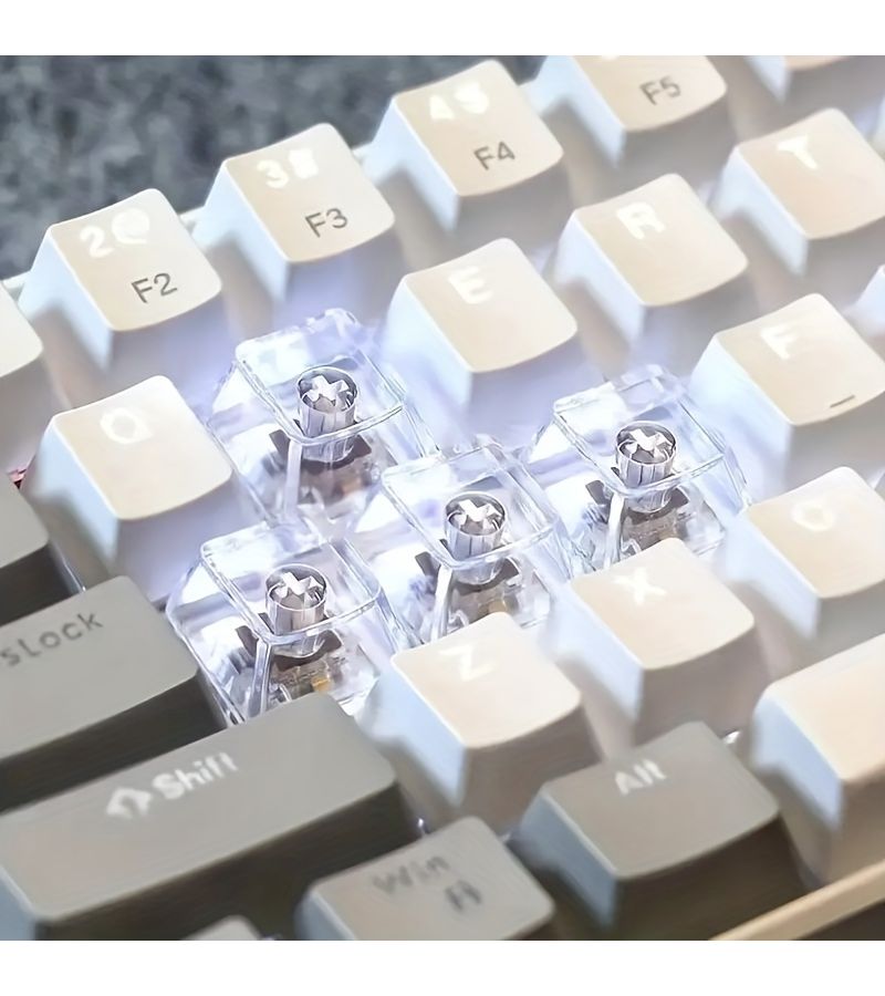 10 Pcs XDA Model PC Keycaps Transparent Crystal Blank 1U Keycaps For MX Switches Durable Backlight Compatible Mechanical Keyboard Upgrade Gaming Programming Self Made Computer Accessories - Image 3