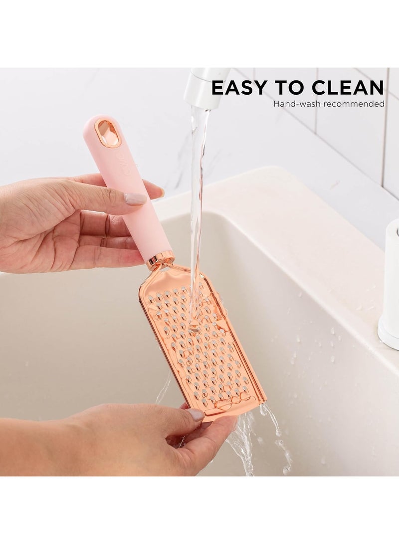 general 7 Piece Kitchen Gadget Set Copper Coated Stainless Steel Utensils, Soft Touch, Pink Handles - Image 5