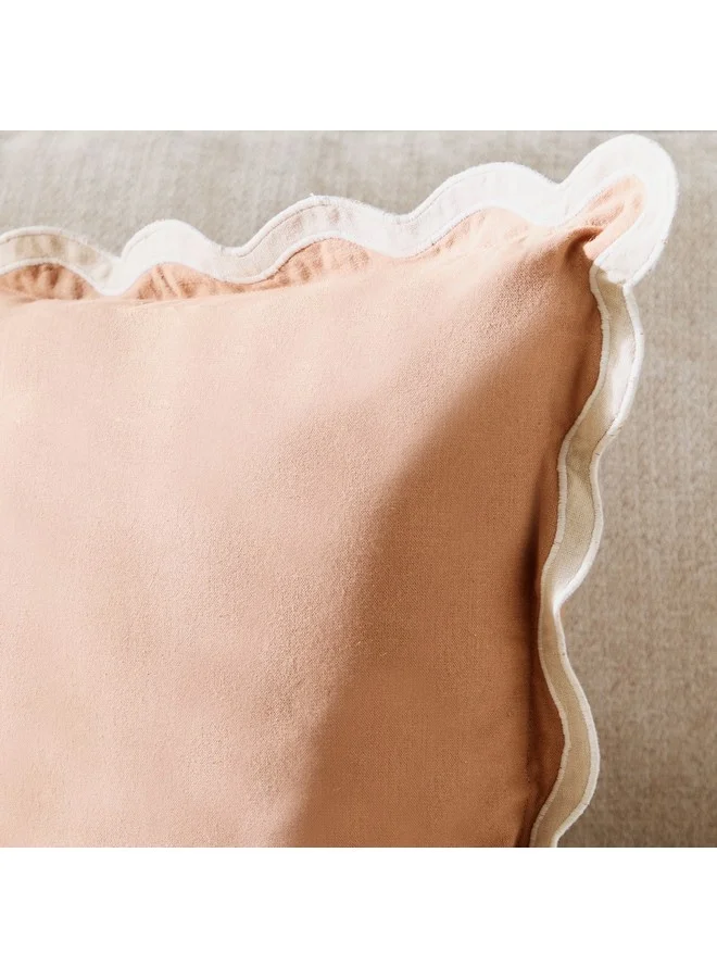 Home Box Warm Oasis Terra Solid Scallop Edge Filled Cushion 50 x 50 cm