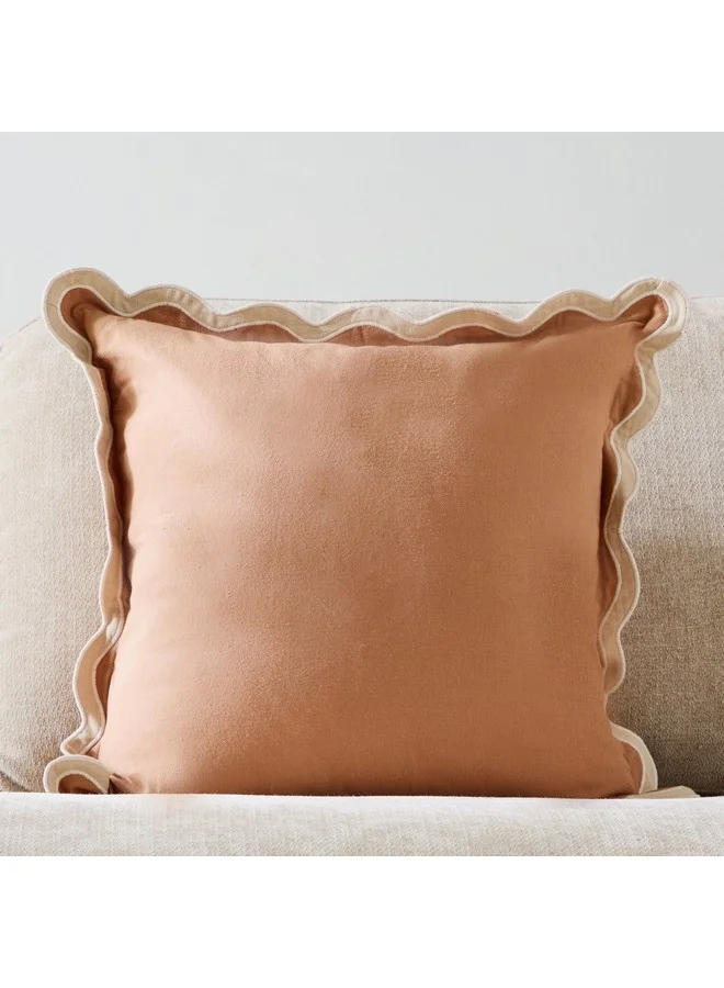 Home Box Warm Oasis Terra Solid Scallop Edge Filled Cushion 50 x 50 cm