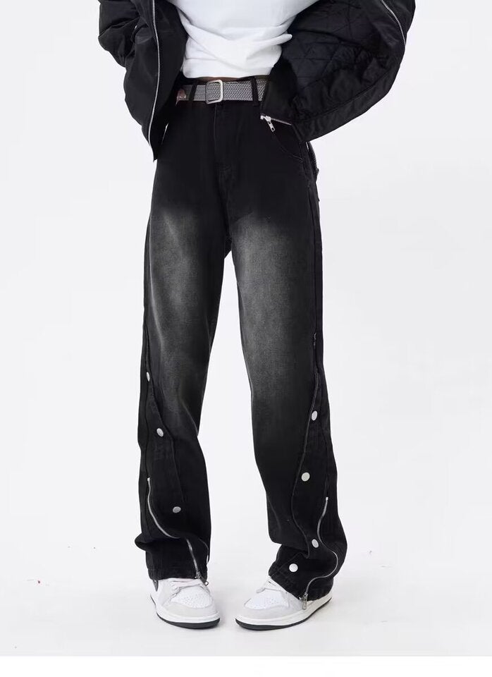 Unisex Classic Denim Jeans Loose Fit Daily Outdoor Wear - Image 1