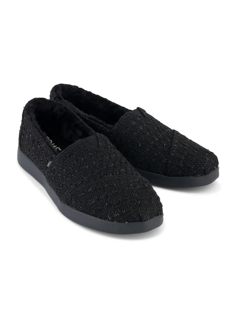تومس Toms Womens 10022619 Slip-On Loafer Shoes, Black