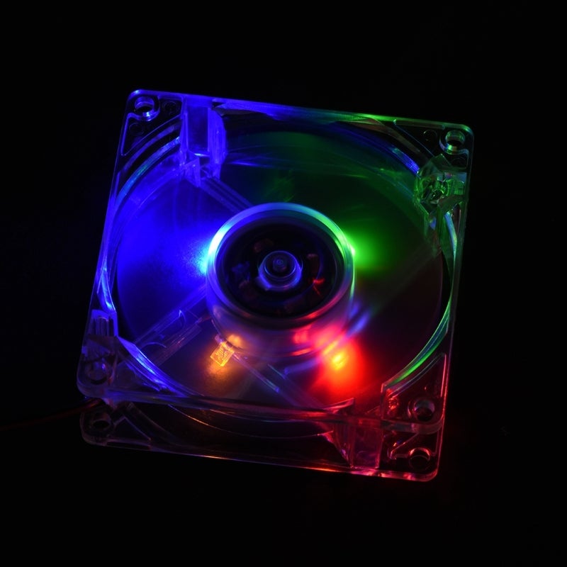 80mm LED Light PC Case Cooling Fan 12V 4Pin - 46 CFM Air Flow Mute Computer Cooler with 11 dB-A Silent Application for Night Visual Effect - Image 5