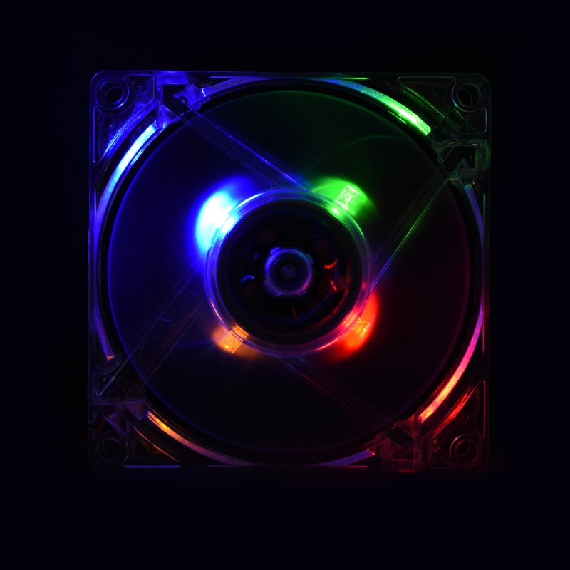 80mm LED Light PC Case Cooling Fan 12V 4Pin - 46 CFM Air Flow Mute Computer Cooler with 11 dB-A Silent Application for Night Visual Effect - Image 2