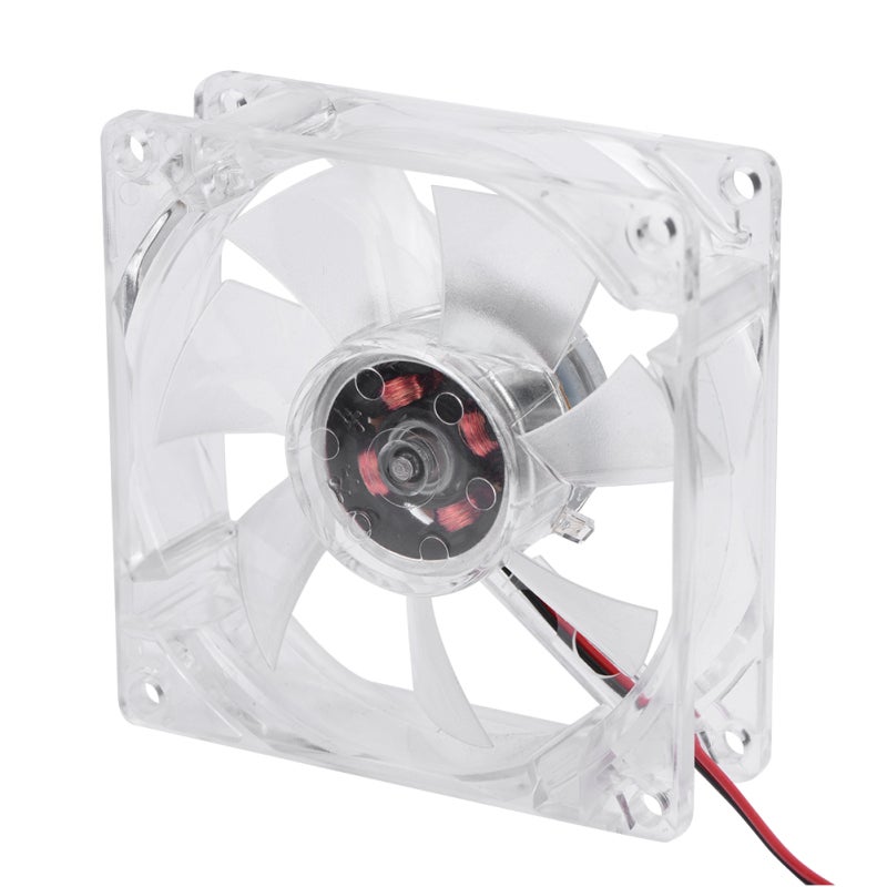 80mm LED Light PC Case Cooling Fan 12V 4Pin - 46 CFM Air Flow Mute Computer Cooler with 11 dB-A Silent Application for Night Visual Effect - Image 1