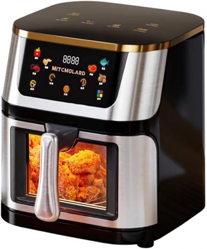 MITCMOLARD Air Fryer - Airfryer - Air Fryer Stainless Steel, Digital Air Fryers 8.5 L, Up to 200°C, 1400w Rapid Fryers with Window, 6 Preset Programs, Hot Air Circulation, قلاية هوائية - Image 1