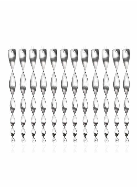 Reflective Rods Bird Repellent Device 12 pack, Deterrent Birds, Reflective Silver Wind Spiral to Keep Bird Away From Your House Window Garden