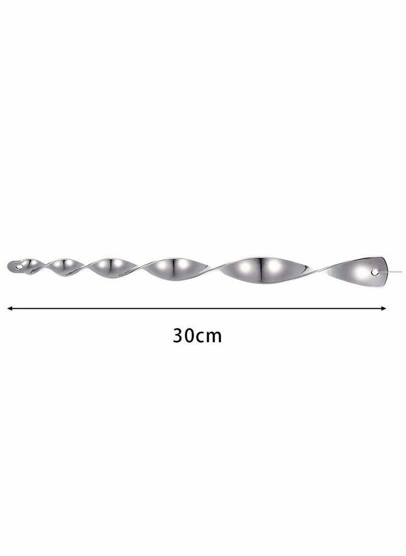 Reflective Rods Bird Repellent Device 12 pack, Deterrent Birds, Reflective Silver Wind Spiral to Keep Bird Away From Your House Window Garden