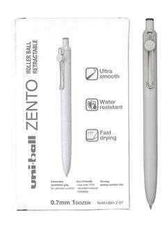 Uniball 12-Piece Zento Retractable Rollerball Pen 0.7mm Tip Black Ink White Barrel  - Image 1