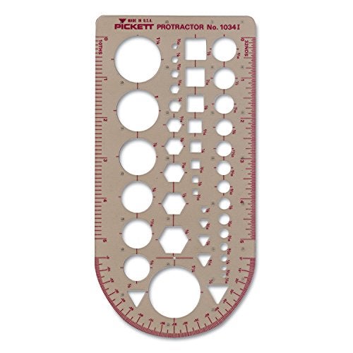 Pickett 1034I Templates, 43 Geometric Shapes/Symbols, 5 3/4" x 13", Smoke (CHA1034I) - Image 1
