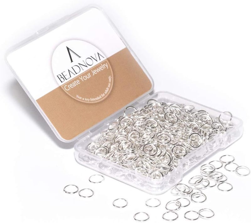 BEADNOVA 7mm Open Jump Rings for Jewelry Making Silver Jewelry Jump Rings for Keychains and Earrings (300Pcs) - Image 1
