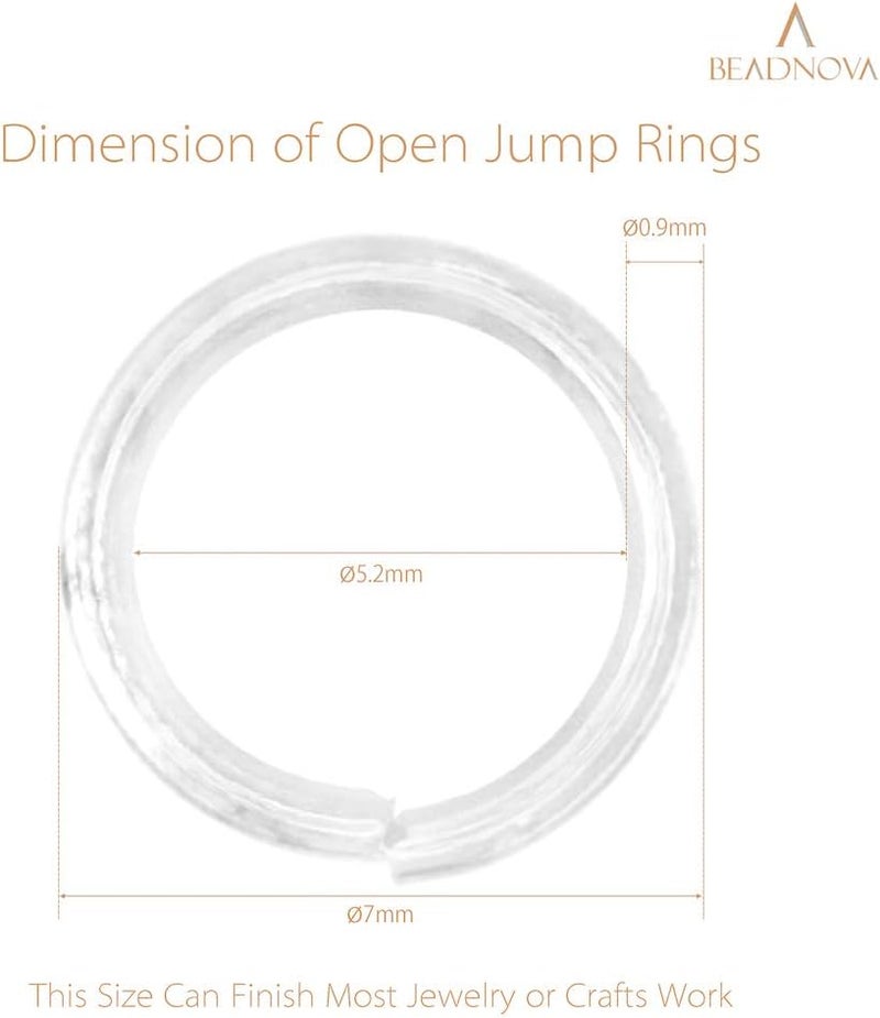 BEADNOVA 7mm Open Jump Rings for Jewelry Making Silver Jewelry Jump Rings for Keychains and Earrings (300Pcs) - Image 3