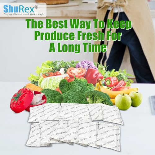 ShuRex Produce Freshness Preserver Saver - Keep Fruits and Vegetables Fresh Longer, Ethylene Gas and Odor Absorber in Refrigerator (12 Refill Sachets) - Image 5