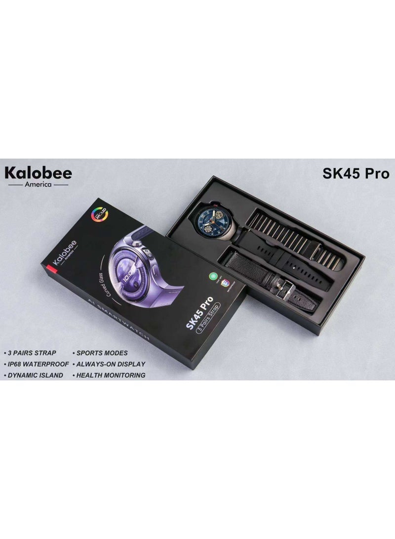 Kalobee SK45 Pro New Watch 5 Smart Watch with 1.53" AMOLED Display, IP68 Waterproof, Fitness & Health Tracker, Heart Rate & Sleep Monitor, Wireless Connectivity, 3 Interchangeable Straps, Smartwatch for Men & Women - Image 5