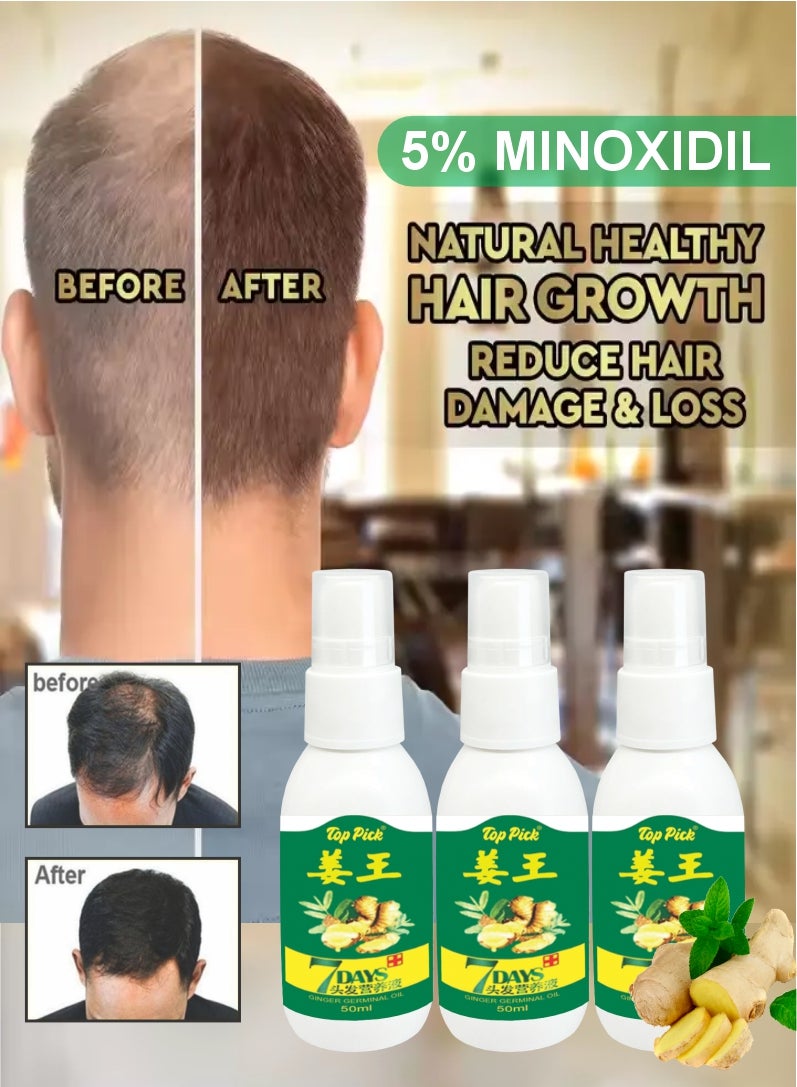 Top Pick Hair Growth Oil Serum For Damaged Hair Treatment 7 Days Ginger 50ml Pack Of 3