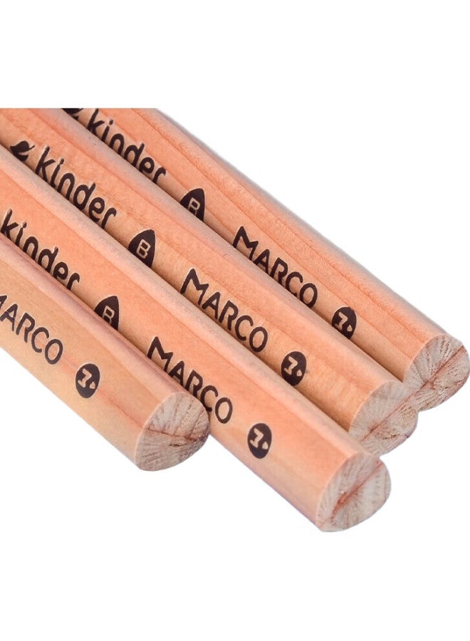 Marco [Lowest Price Online] Marco Snow Cedar Wood Pencils B For Preschoolers, Thick Triangular Easy-Grip Writing Pencils, 4-Pack (With Sharpener), 610 Children'S Series For Art And Sketching - Image 3