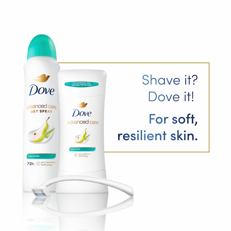 Dove Advanced Care Antiperspirant Deodorant Stick Rejuvenate 4 Count to help skin barrier repair after shaving by boosting skin's ceramide levels 72-hour odor control for soft underarms 2.6 oz - Image 4
