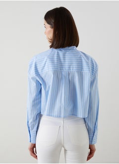 LC WAIKIKI Striped Crop Poplin Women's Shirt  - Image 4
