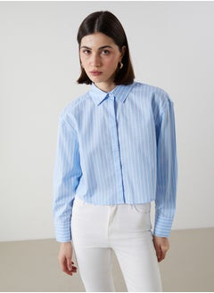 LC WAIKIKI Striped Crop Poplin Women's Shirt  - Image 1
