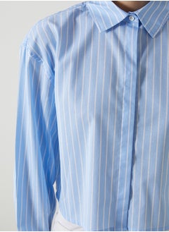 LC WAIKIKI Striped Crop Poplin Women's Shirt  - Image 3