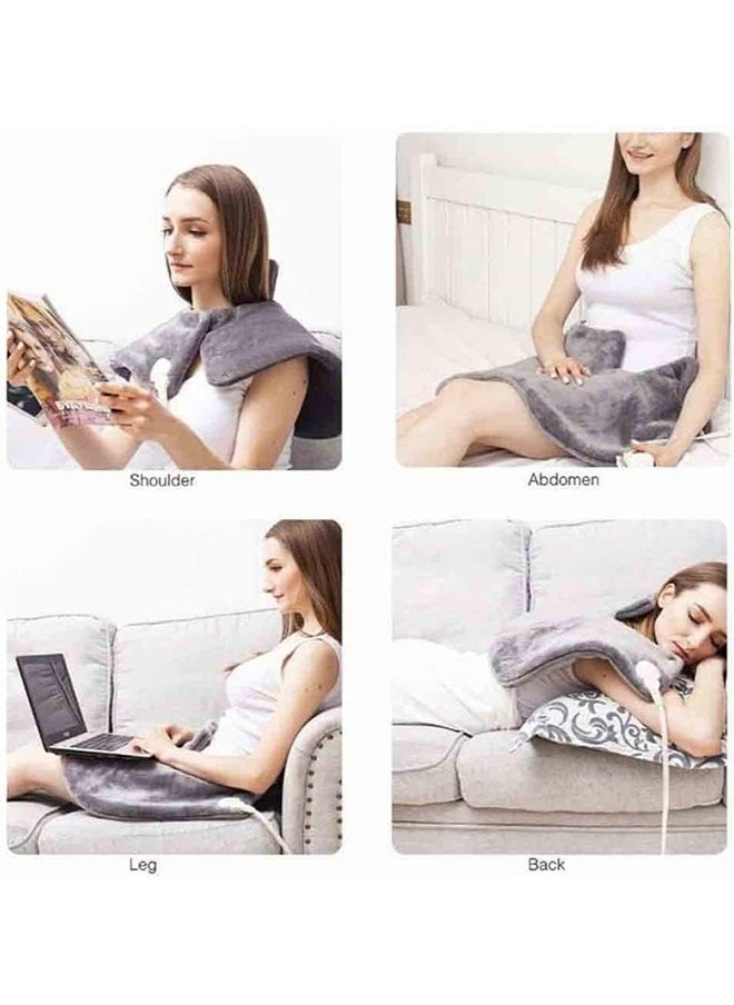 XiuWoo - Heating Pad Electric for Pain Relief of Back Abdomen Legs Neck and Shoulder 10 Electric Temperature Options 4 Timer Settings Auto Shut Off Machine Washable 16 x 24 inches Heated Pad - Image 1