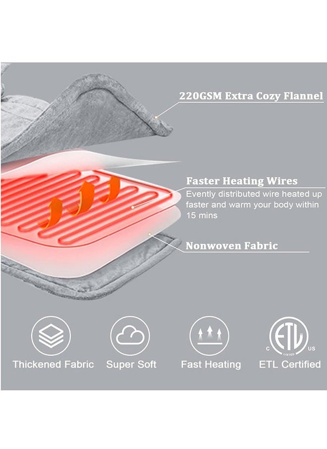 XiuWoo - Heating Pad Electric for Pain Relief of Back Abdomen Legs Neck and Shoulder 10 Electric Temperature Options 4 Timer Settings Auto Shut Off Machine Washable 16 x 24 inches Heated Pad - Image 1