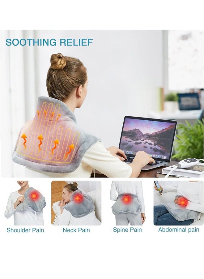 XiuWoo - Heating Pad Electric for Pain Relief of Back Abdomen Legs Neck and Shoulder 10 Electric Temperature Options 4 Timer Settings Auto Shut Off Machine Washable 16 x 24 inches Heated Pad - Image 1