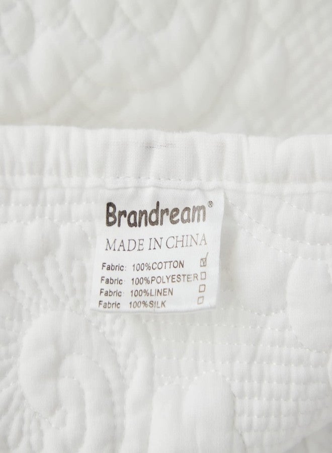 Brandream White Damask Quilted Pillow Shams Cotton Standard Size Pillow Cases Set of 2 Comfy Soft Decorative Pillow Covers - Image 4