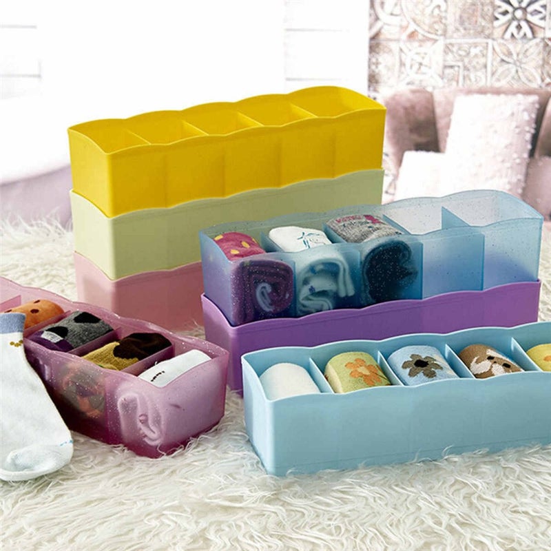 JAPP The Creative India 5Grid Plastic Storage Box Drawer Organizer 25 Cm X 9 Cm X 6 Cm Set of 3 Multicolour - Image 3