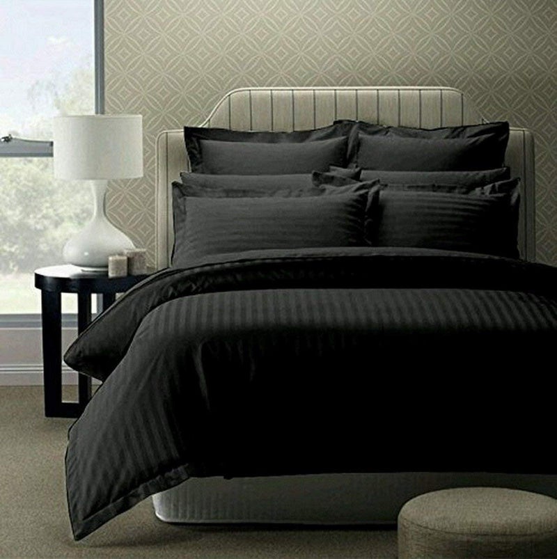 RRC Super Soft Brushed Microfiber Cotton Satin Striped Double Quilt Cover,90X100(Inches) Duvet Cover,228X254(CM) Comforter Cover with Zipper with Four Corner Ties - Image 5