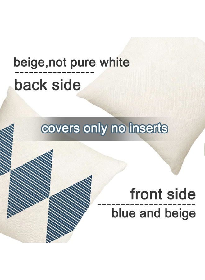 RABUSOFA Outdoor Pillows Waterproof,18x18 inch Blue and White Outdoor Pillows Boho Set of 4 for Patio Furniture,Sunbrella Outdoor Pillow Covers(2B-18) (Blue and White, 18"x18") - Image 2