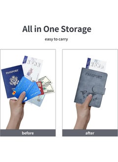 Generic Passport Holder for Travel Essentials, Passport Wallet Cover Case for Travel Must Haves Accessories,Passport Book Holders for Women and Men Grey  - Image 5