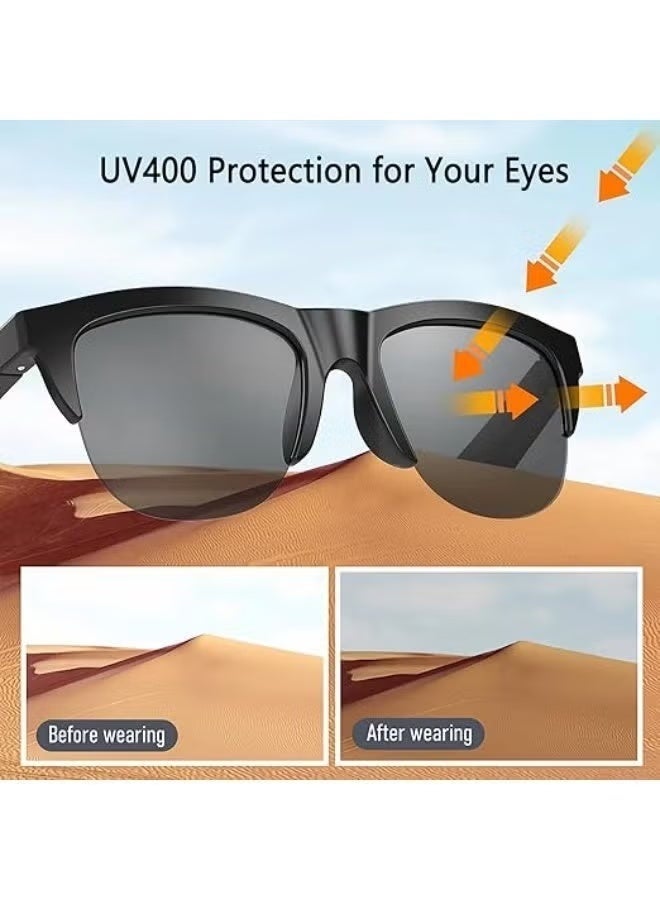 Smartbarry TY01 Wireless Bluetooth Smart Glasses Open-Ear Audio Sunglasses with Built-in Speakers and Microphone, Polarized UV Protection, Touch Control, Lightweight Hands-Free Smart Eyewear - Image 3