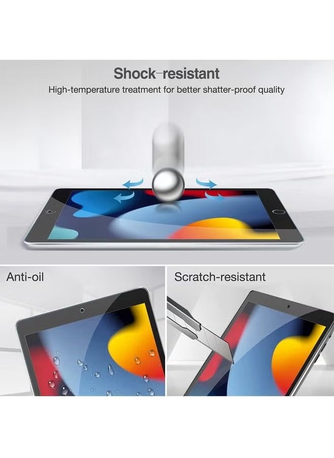 1 حزمة iPad 10.2 الجيل التاسع 2021/ 8th 2020/ 7th 2019 واقي شاشة، واقي شاشة من الزجاج المقسى لجهاز iPad 10.2" 9th A2602/A2603/ 8th A2270/A2428/ 7th A2197/A2198/A2200