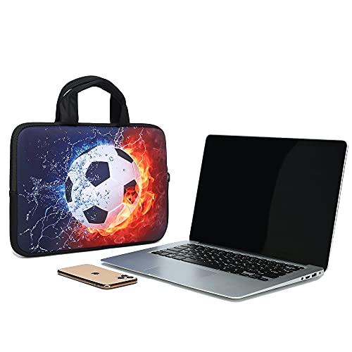 RUYIDAY 11 11.6 12 12.1 12.5 inch Laptop Carrying Bag Chromebook Case Notebook Ultrabook Bag Tablet Cover Neoprene Sleeve Fit Apple MacBook Air Samsung Acer HP DELL Lenovo Asus (Football Fire) - Image 5