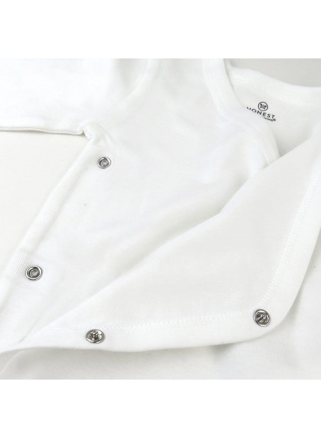HonestBaby HonestBaby Baby Boys 3-pack Organic Cotton Long Sleeve Side-snap Kimono Bodysuits And Toddler T-Shirt Set, Honestly Pure White, Newborn US - Image 3