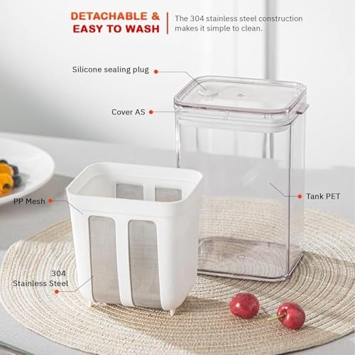 Shatanuvart Export Yogurt & Curd Maker – 1100ml Container with Fine Mesh Strainer & Lid | Greek Yogurt, Labneh, Cheese & Thick Curd Separator | BPA-Free & Easy to Use (Curd Maker 1) - Image 3