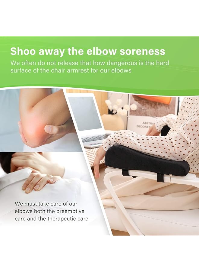 erorex 2Pcs Chair Armrest Pads Memory Foam Comfort Armrest Pad Wider And Thicker Universal Chair Arm Cover Relieving Pressure On Elbow And Forearm Suitable For Office Chair  - Image 4