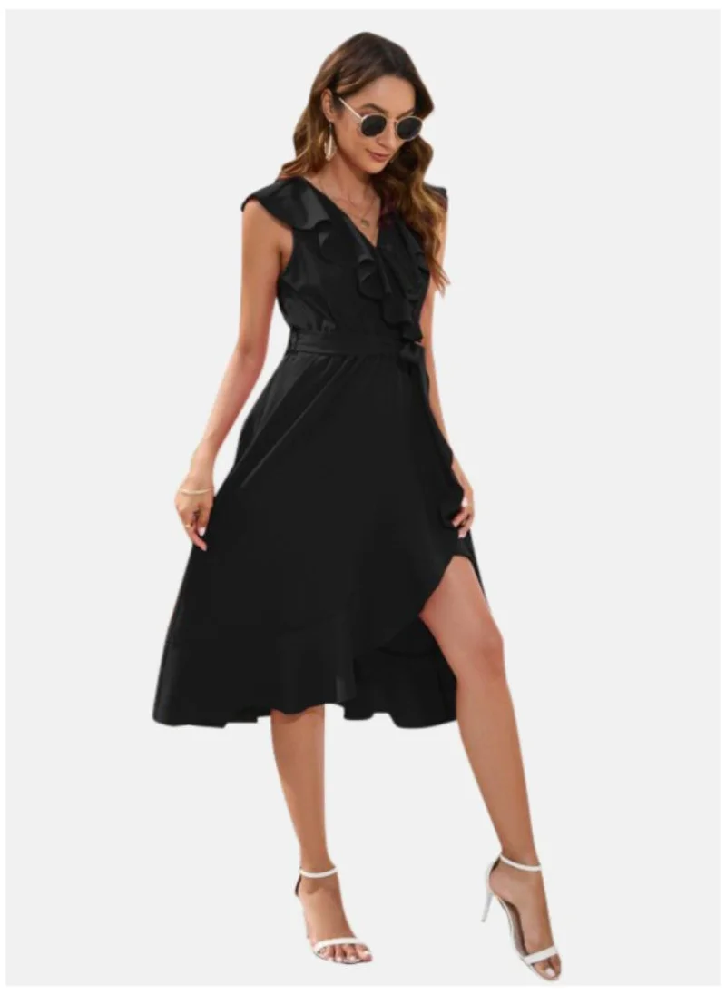 YUNIQEE Ruffled Wrap Midi Dress