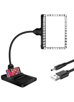 JUOIFIP JUOIFIP 4X Magnifying Glass with Light and Stand, Flexible Gooseneck Magnifying Desk Lamp USB Charge & Phone Stands, Large Page Magnifier for Print, Painting, Sewing, Crafts and Close Work  - Image 1