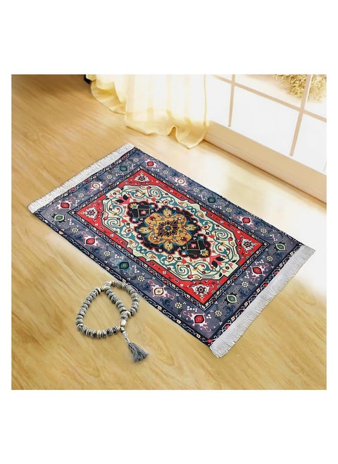 INtex Home Velvet Prayer rug - printed fabric padded with antislip layer - Isalmic Percian design - 70 x 110 cm