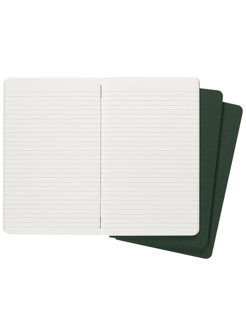 3-Piece Large Cahier Journal Notebooks Ruled 13x21cm Size Myrtle Green