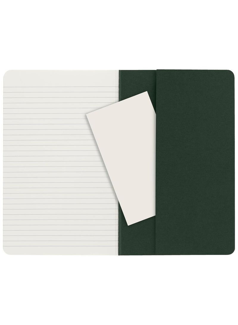 3-Piece Large Cahier Journal Notebooks Ruled 13x21cm Size Myrtle Green