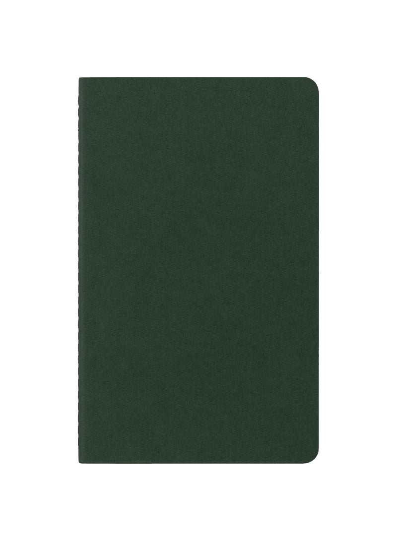 3-Piece Large Cahier Journal Notebooks Ruled 13x21cm Size Myrtle Green