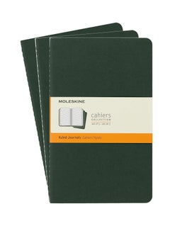 MOLESKINE 3-Piece Large Cahier Journal Notebooks Ruled 13x21cm Size Myrtle Green  - Image 1